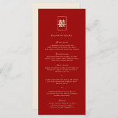 Menu Simple Rectangle double bonheur Mariage chinois (Devant / Derrière)