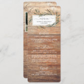 Menu simple Rustic Botanical Herb Mariage (Devant / Derrière)