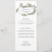 Menu simple Rustic Natural Botanb Mariage (Devant)