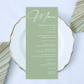 Menu Simple Sage Green Wedding