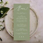 Menu Simple Sage Vert et blanc Modernité Calligraphie<br><div class="desc">menu mince pour correspondre à la collection *si vous voulez plus d'options papier cette conception peut être transférée à un programme mince *ou pour plus d'aide contactez-moi</div>