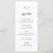 Menu Simple Script Calligraphy Monogram Wedding (Devant)