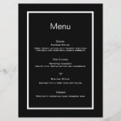 Menu Simple script noir blanc minimaliste (Devant)