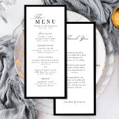 Menu Simple Script Typographique Élégant Mariage