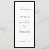 Menu Simple Script Typographique Élégant Mariage (Dos)
