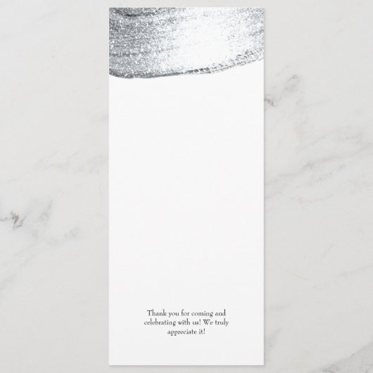 Menu Simple Silver Parties scintillant Ajouter un nom D (Dos)