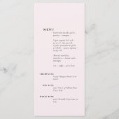 Menu Simple Soft Blush Élégant Romantique Solide Arrièr (Devant)