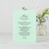 Menu simple vert en bon état de mariage d'élégance (Debout devant)