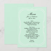 Menu simple vert en bon état de mariage d'élégance (Devant / Derrière)