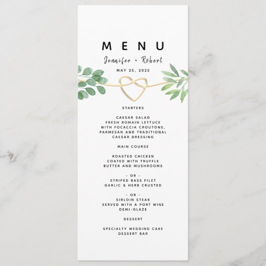 Menu Simplicité de la verdure Eucalyptus Élégant Mariag (Devant)