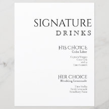 Menu Simply Classic Signature Bar