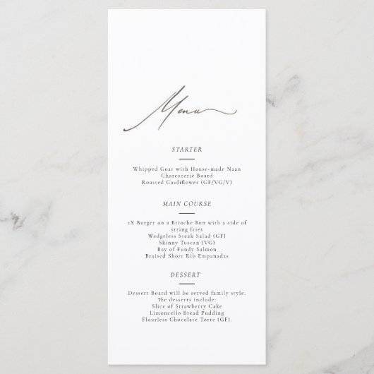 Menu-Sjabloon Menu (Voorkant)