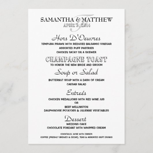 Menu sjabloon PERSONALIZE (Voorkant)