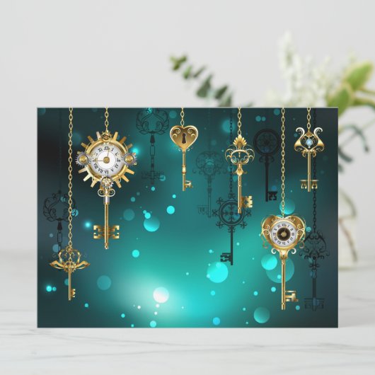 Menu Skeleton Keys on Green Background (Debout devant)