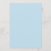 Menu Sky Blue Watercolor Flowers Mariage moderne (Dos)