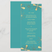 Menu Slim Dinner Inspiré Turquoise & Gold Indian (Devant / Derrière)