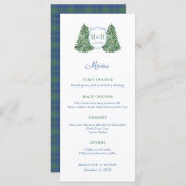 Menu Smart Tartan Winter Wedding Engagement Party (Devant / Derrière)