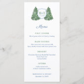 Menu Smart Tartan Winter Wedding Engagement Party (Devant)