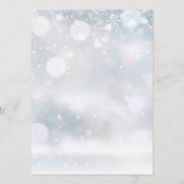 Menu Snowflakes d'hiver Rustique Floral Mariage (Dos)