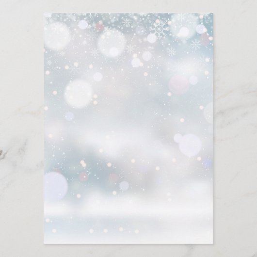 Menu Snowflakes d'hiver Rustique Floral Mariage (Dos)