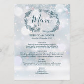 Menu Snowflakes d'hiver Rustique Floral Mariage (Devant)