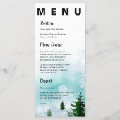 Menu Snowflakes Frosty Fête de Mariage d'hiver (Devant)