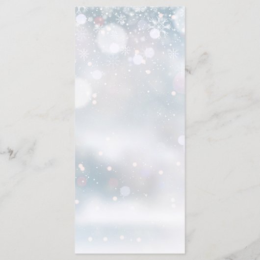 Menu Snowflakes Heart Script Mariage Dîner (Dos)