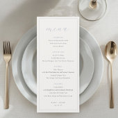 Menu Soft Dusty Blue Wedding