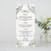 Menu Soft Green Boho Genre Neutre Baby shower Floral (Debout devant)