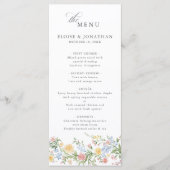 Menu Soft Pastel Ornate Spring Garden Floral Mariage (Devant)