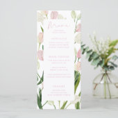 Menu Soft Pink Tulip Bridal Shower (Debout devant)