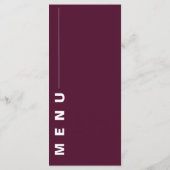 Menu Soirée de mariage florale rose pâle et bordeaux (Dos)