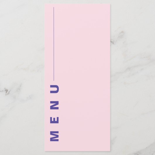 Menu Soirée de mariage rose pâle Bleu floral (Dos)