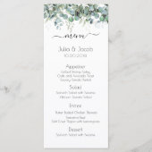Menu Soirée de mariage simple Eucalyptus Green (Devant)