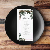 Menu Soirée de mariage simple Eucalyptus Green