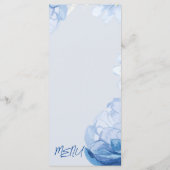 Menu Soirée de Mariage tendance et fleurie tendance et  (Dos)