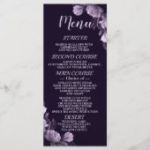 Menu Soirée de mariage violet floral violet élégant rus (Devant)