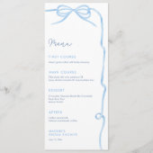 Menu Soirée élégante de Fête des mariées Bleue Bleu Ble (Devant)