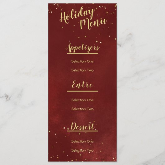 Menu Soirée, Rouge, Or, (Dos)