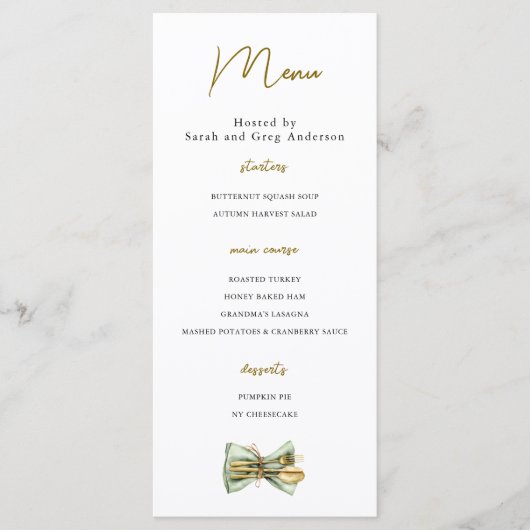 Menu Soirée Thanksgiving (Devant)