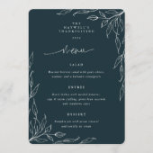 Menu Soirée Thanksgiving Motif Feuille Vert foncé (Devant)