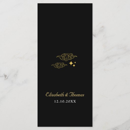 Menu Soleil céleste et mariage de lune (Dos)