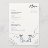 Menu Something Blue Powder Blue Heels Bridal Shower (Devant)