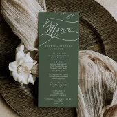 Menu SOPHIA Rustique Mariage vert d'olive de bois