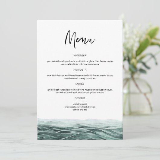 Menu SOPHIA Tropical Beach Palm Tree Dîner Mariage Homm (Debout devant)