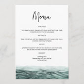 Menu SOPHIA Tropical Beach Palm Tree Dîner Mariage Homm (Devant)