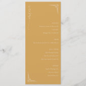 Menu Sophisticated Mustard Yellow Minimalist Wedding Me (Devant)