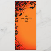 Menu Sorcière volante avec chat noir, nuit halloween (Dos)