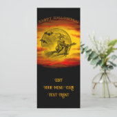 Menu Sorcière volante avec chat noir, nuit halloween (Debout devant)