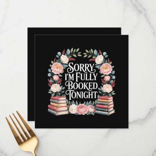 Menu Sorry I'M Fully Booked Tonight (Devant/Arrière en situation)